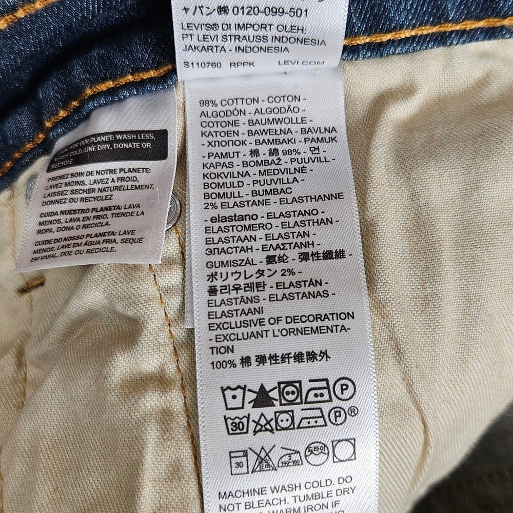 Levis 514 Jeans Men's 40x30 Straight Fit Stretch Dark Wash Denim NEW Casual Blue - Picture 8 of 13